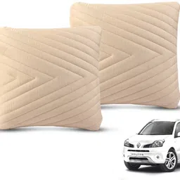 mockhe Beige Velvet Car Pillow Cushion for Renault image 1