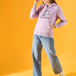 98 Degree North Women Graphic Embroidered Hood Fleece Pullover Sweatshirt image 2