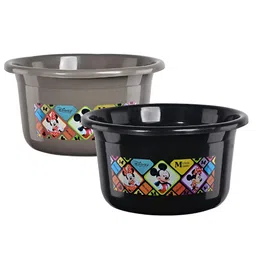 Aura Black & Grey 2 piece Abstract Plastic Bath Accessories Set-picture-15