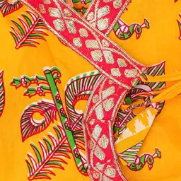 KID1 Boys Ethnic Motifs Printed Angrakha Gota Lace Pure Cotton Kurta with Dhoti Pants image 4