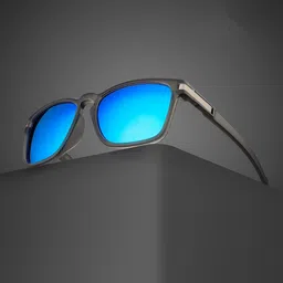 AFERELLE Unisex Square Sunglasses with Polarised Lens RMATGRYBLUV0 image 5