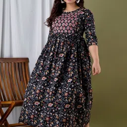 Queens Closet Women Paisley Printed Daily Cotton Anarkali Kurta image 4