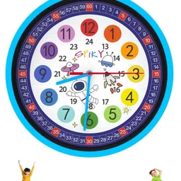 Spiky Blue & White Printed Vintage Wall Clock-picture-18