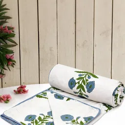 Anadhika Green Floral AC Room Single Bed Dohar-picture-23