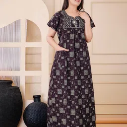 DGSM CRAFT Printed Maxi Nightdress image 3