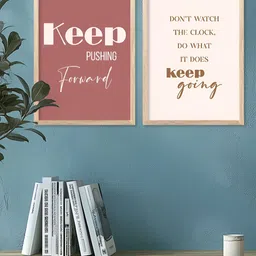 Kotart Brown & Off White 2 Pieces Wood Abstract Wall Paintings image 3