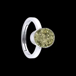 Sidharth Gems Silver Plated 7.25 Ratti Pyrite Crystal Ring image 2