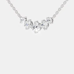 Sparkles Lab Grown Diamond 1.31 Carat Round Graduated Bar Necklace-picture-44