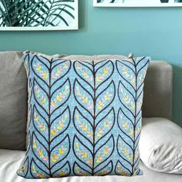 Vinayaka Fab Blue Embroidered Square Cushion Covers-image-39