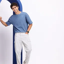 Aeropostale Solid Cargos Regular Trousers image 4