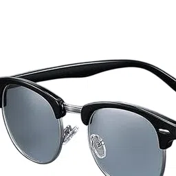 LEGEND EYEWEAR Unisex Mirrored Lens & Black Round Sunglasses with image 2