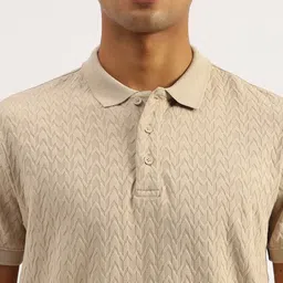 United Colors of Benetton Men Self Design Polo Collar T-shirt image 3