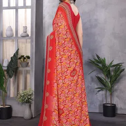 MAHALASA Floral Pure Georgette Handloom Saree image 3