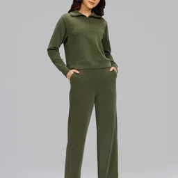 Blissclub Women Relaxed Straight Leg Straight Fit High-Rise Trousers-image-41