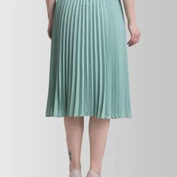 ZWERLON Women Pleated A-line Midi Skirt image 2