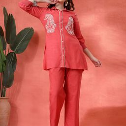 Nayam By Lakshita Paisley Embroidered Shirt Collar Shirt And Trouser-picture-6