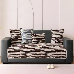 DREAM CARE Brown & Brown Printed 1 Piece Sofa Cover-picture-33