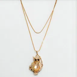 SAPRAA TRENDS Gold-Plated Stone-Studded Owl Pendants with Chain-picture-30