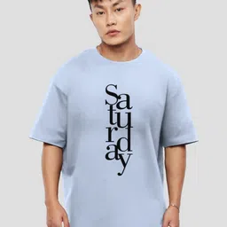 MaverIQ Men Typography Printed Round Neck Cotton Oversized T-shirt-picture-16