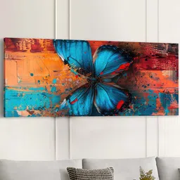 Art Street Blue & Yellow 1 Piece Canvas Birds and Animals Wall Paintings-image-81