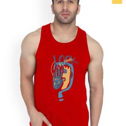 SLOWLORIS Pack Of 2 Printed Combed Cotton Sleeveless Gym Vests-picture-41