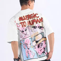 Beyoung Allergic To Human Puff Printed Oversized T-shirt-picture-20