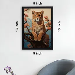 Giftii Brown & Blue Printed Wooden Framed Wall Paintings image 4