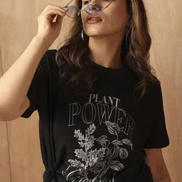 The Roadster Lifestyle Co Printed Cotton Oversized Fit T-Shirt-image-46