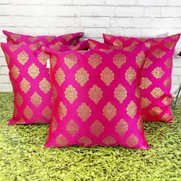 Pinkparot Artsilk 12x12 inch cushion cover set of 5 pcs-image-70