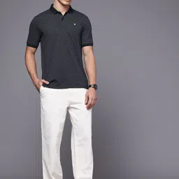 Louis Philippe Geometric Printed Polo Collar T-shirt image 4