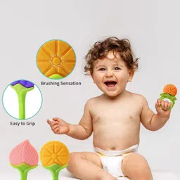 Kalra Magic Pack Of 2 Textured Fruit Shape Baby Teethers image 4