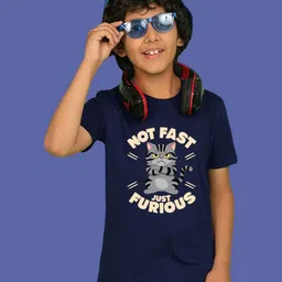 NUSYL Boys Graphic Printed Round Neck Cotton T-shirt-image-27