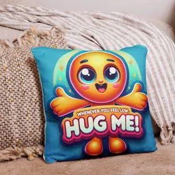 bettergiftflowers Blue & Yellow Square Printed Filled Cushions image 1