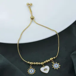 ARTKLIM Women American Diamond Gold-Plated Charm Bracelet image 1