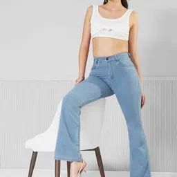 Mast & Harbour Women Bootcut High-Rise Stretchable Jeans-picture-23