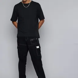 R.Code by The Roadster Life Co. Men Printed Monochrome T-shirt image 3