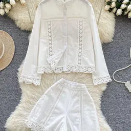 MADE FOR HER LABEL Embroidered Cotton Shirt With Trouser Co-Ords image 4