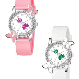 Gopal Shopcart Unisex Embellished Dial & Bracelet Style Straps Analogue Watch 328 PINK 315PUR WH 315GRE-picture-42