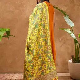 InWeave Women Solid Kurta with Palazzos & Dupatta image 5