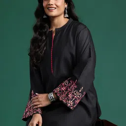 Indo Era Embroidered Detail Kurta with Palazzos-picture-13