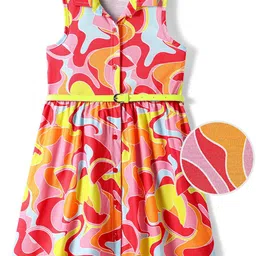 Hola Bonita Girls Printed Fit & Flare Dress image 5