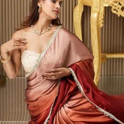Kalista Ombre Sequinned Satin Saree image 4