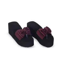 ROSVI Platform Heel Sandals With Bows-picture-28