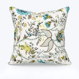 Anadhika Blue & White Set of 5 Floral Square Cushion Covers image 2