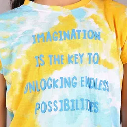 V-Mart Girls Typography Printed Round Neck Cotton T-shirt image 2