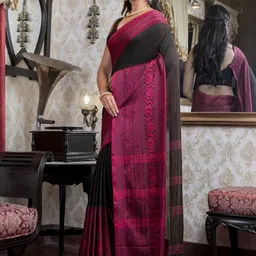 SHYAMALI BOUTIQUE Ethnic Motifs Block Print Saree-picture-15