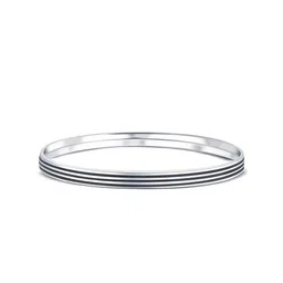 Raajraani Men 925 Sterling Silver Plated 2 Lines Kada Bracelet-picture-22