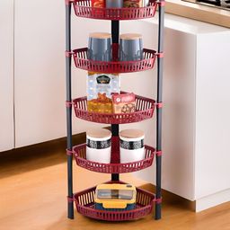 RUBOXA Brown & Black 5 Tier Folding Fruit & Vegetable Organiser-picture-49