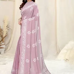 ROOP SUNDARI SAREES Batik Printed Pure Chiffon Saree image 5