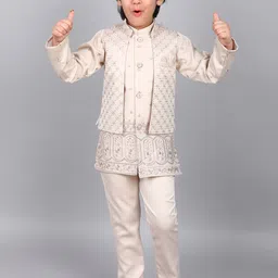 BAESD Boys Geometric Embroidered Sequinned Sherwani-image-30